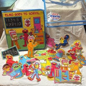 Sesame Street Elmo School Adventure Felt Set - Red, Yellow, Blue